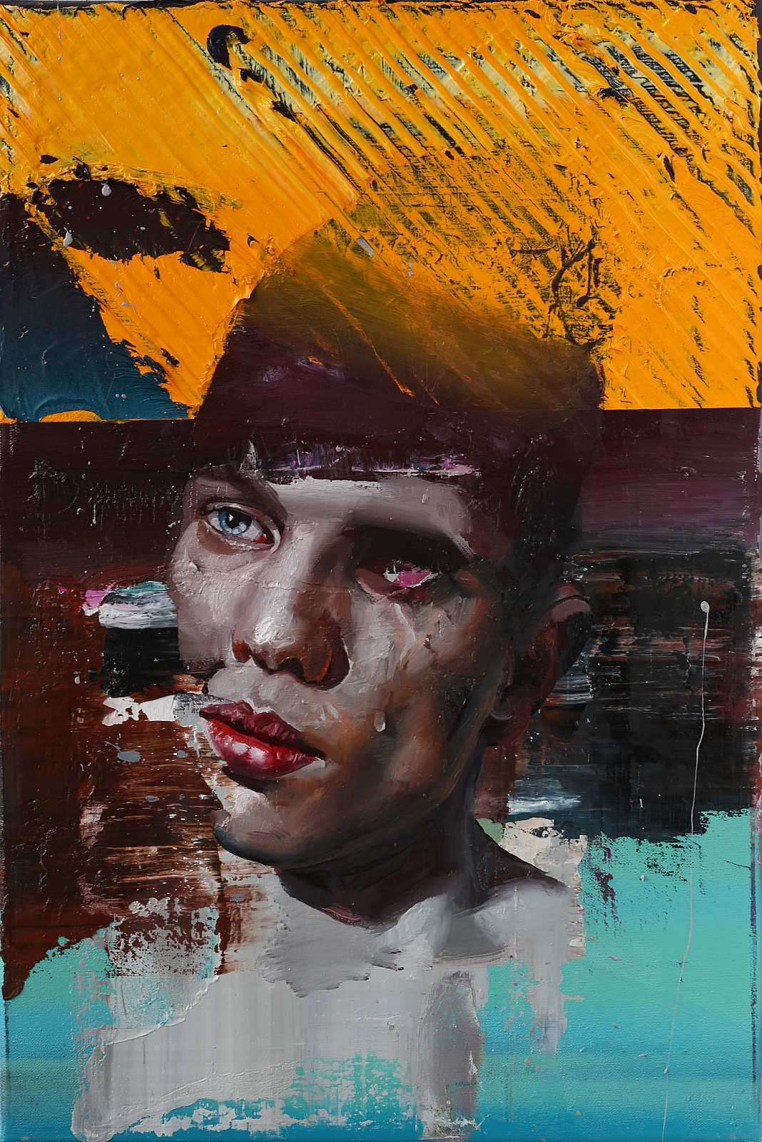 Mann mit Träne,Painting by Rayk Goetze