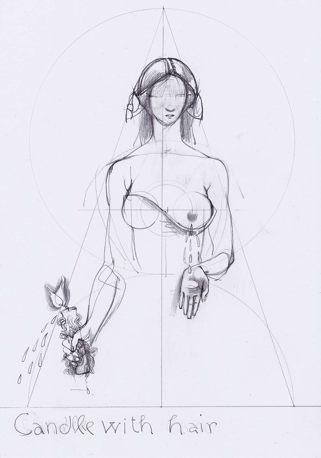 Candle with Hair,Painting by Rayk Goetze