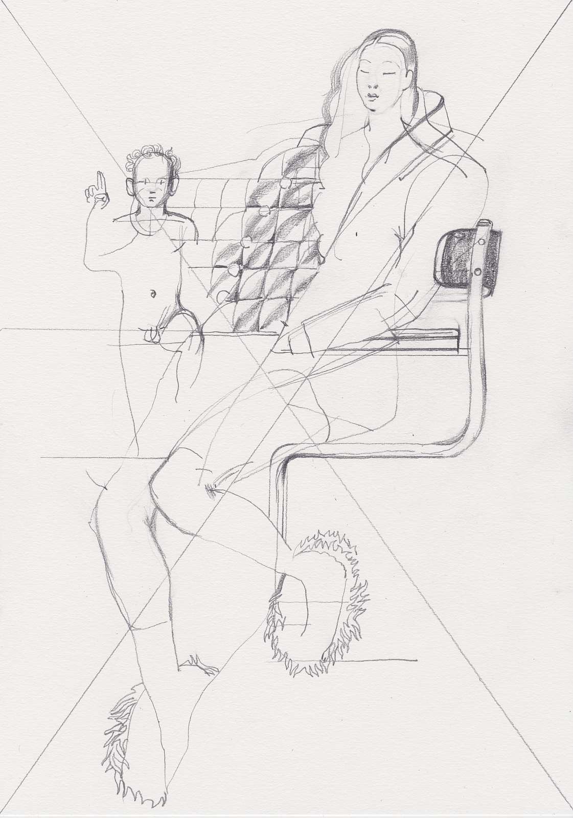 Sitting (2),Painting by Rayk Goetze