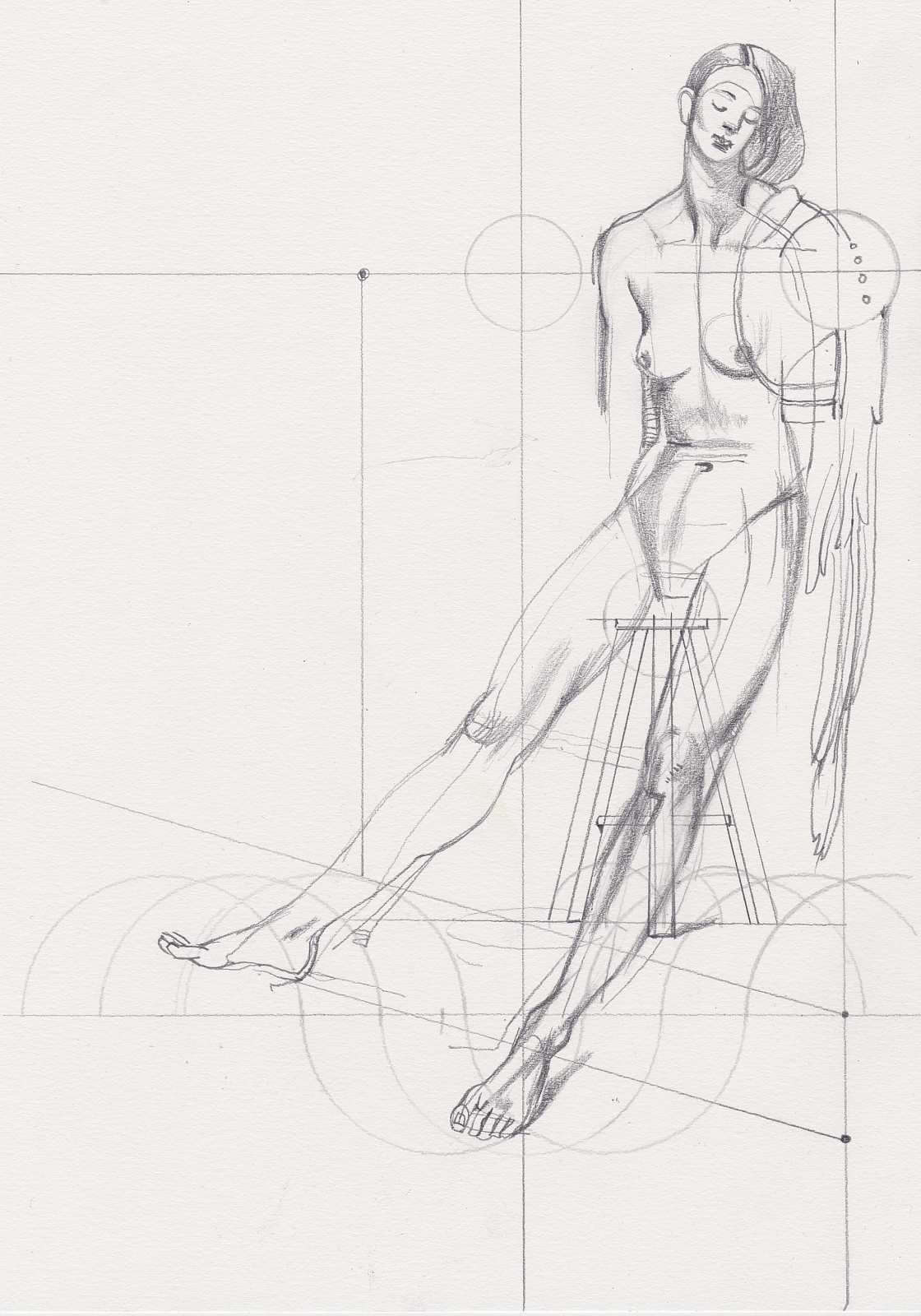 Sitting (Angels Repose),Painting by Rayk Goetze