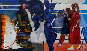 Diptych 3,Painting by Rayk Goetze