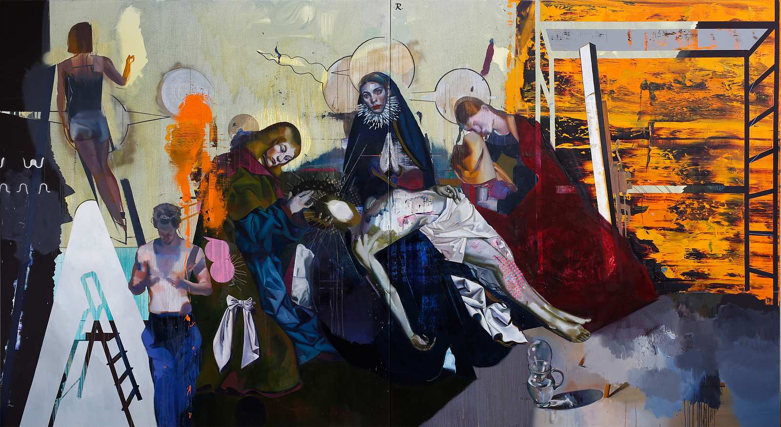 Pietà,Painting by Rayk Goetze