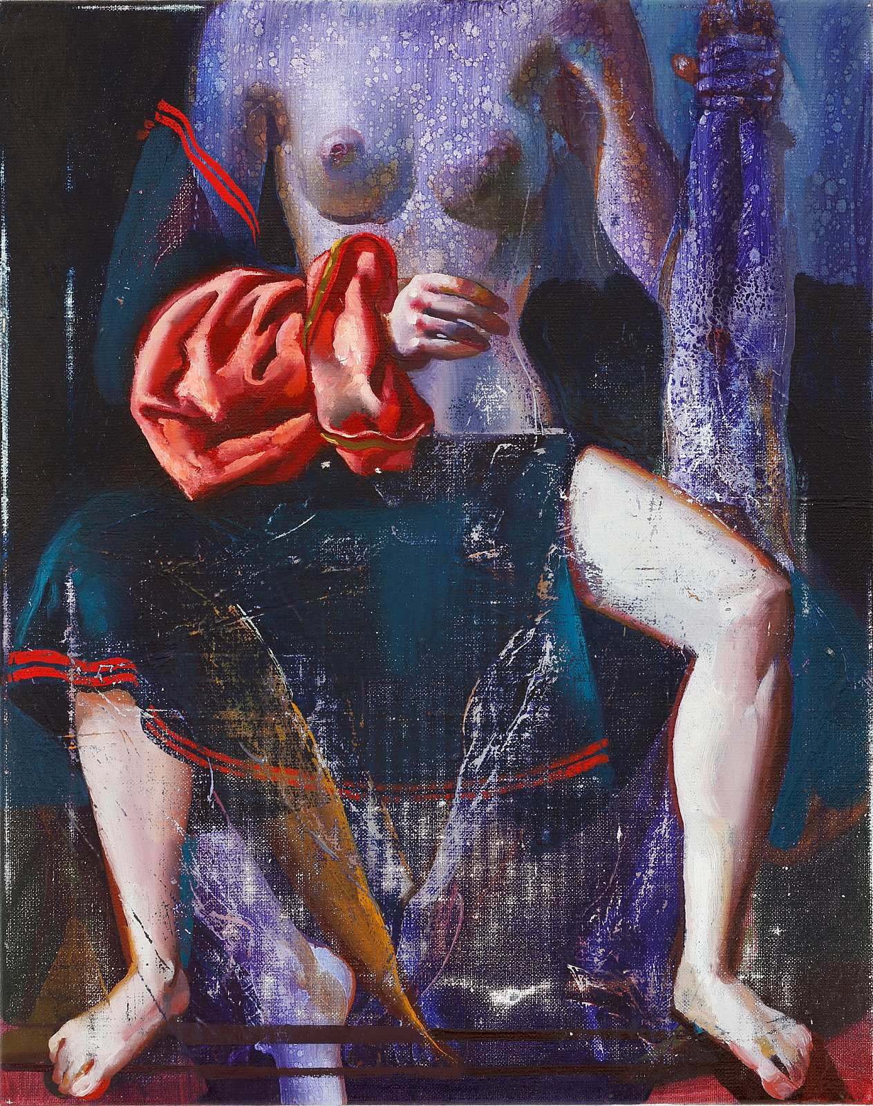 Study of a Sitting Figure,Painting by Rayk Goetze