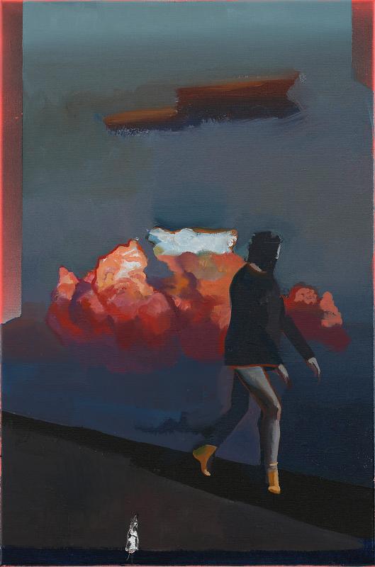 Study of a Walking Figure, Painting by Rayk Goetze