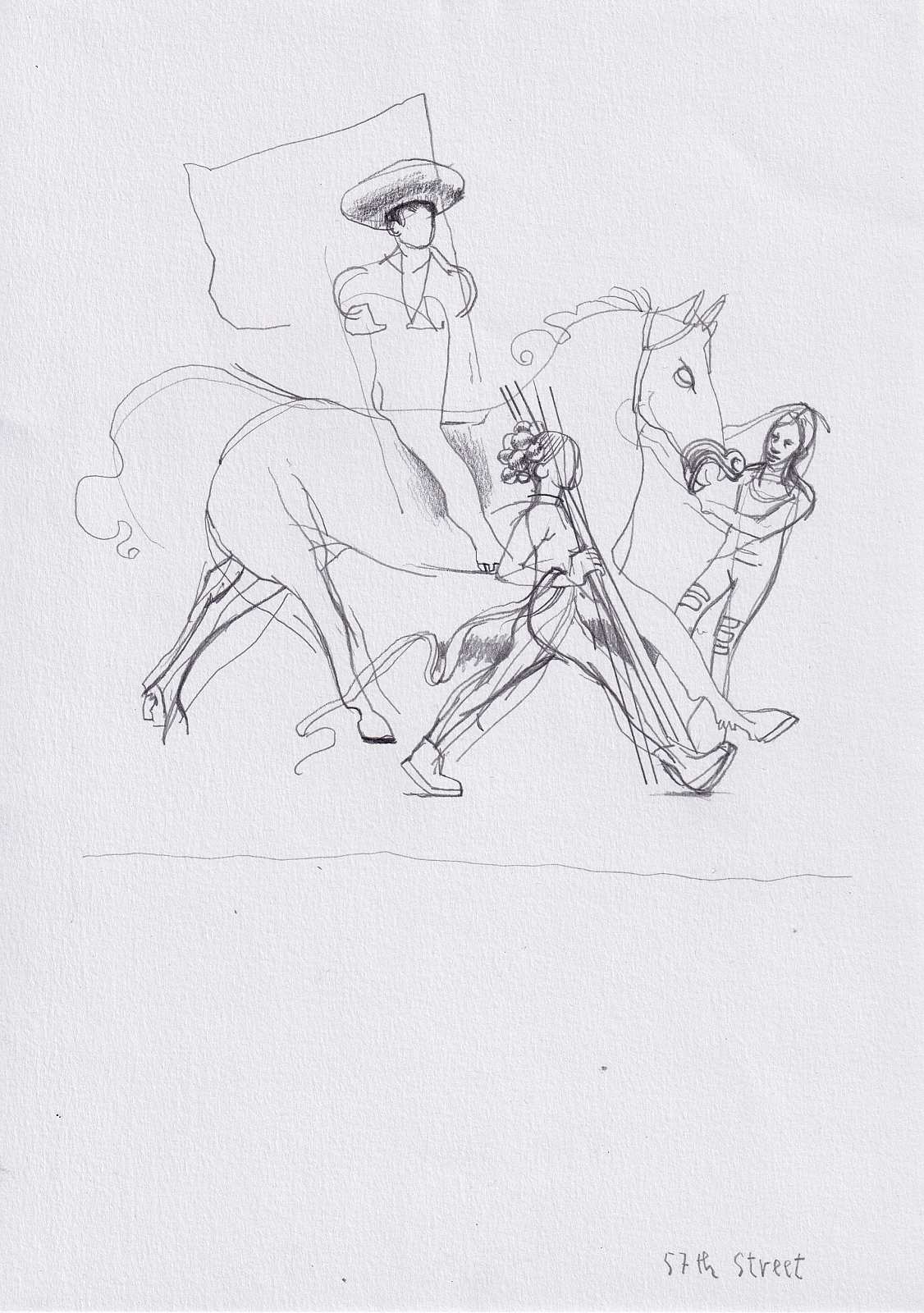 Study of a Rider (57th Street),Painting by Rayk Goetze