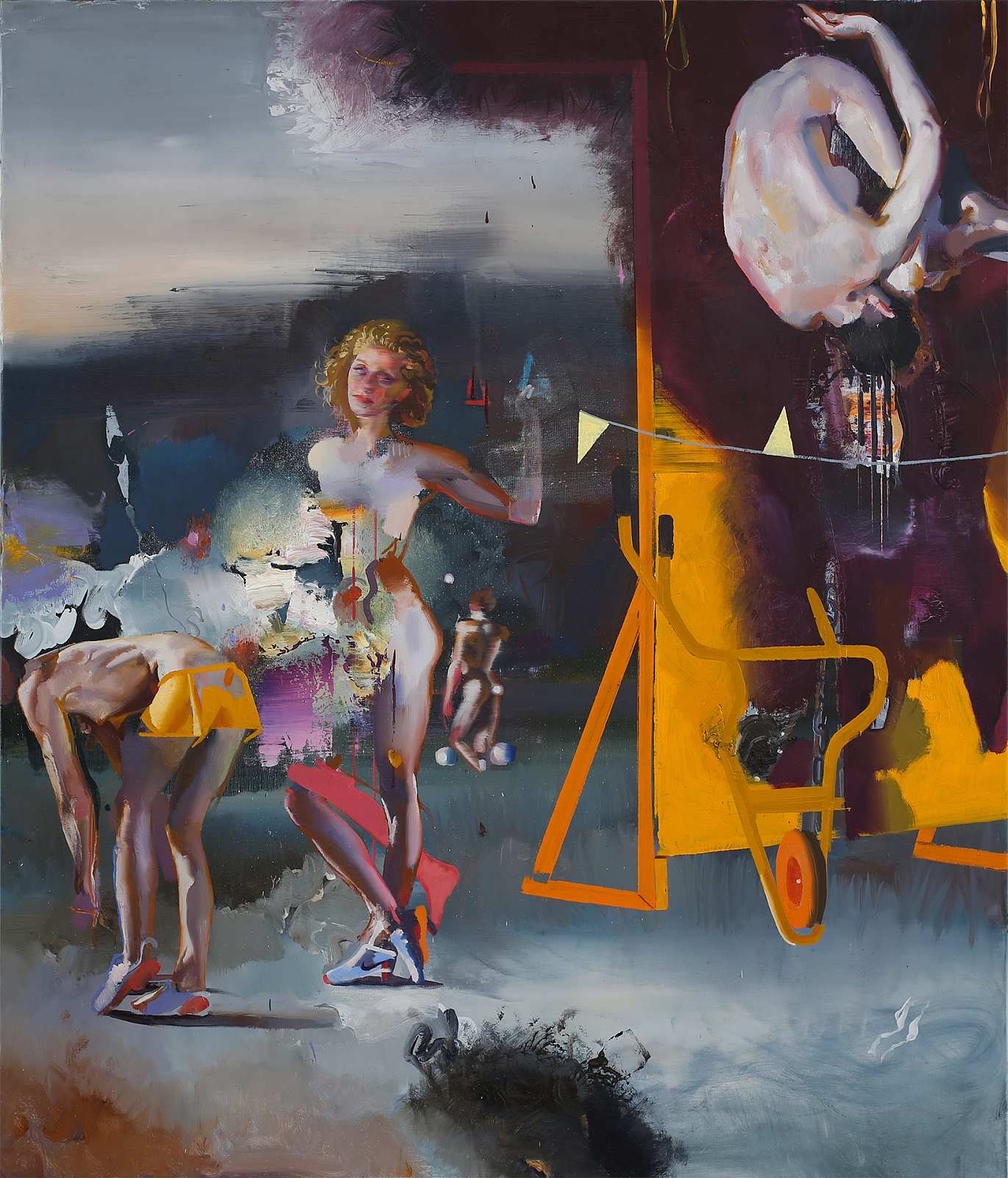 Figuren am Fuße,Painting by Rayk Goetze