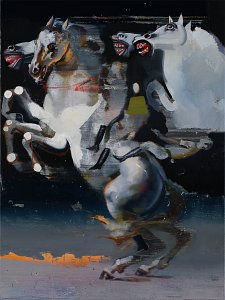 Reiterstudie (…doch dann fiel er ab),Painting by Rayk Goetze