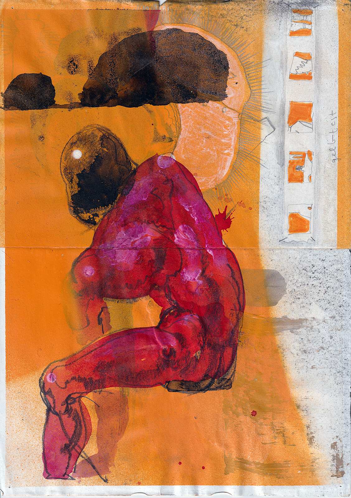 Sitting Warrior (Study),Painting by Rayk Goetze