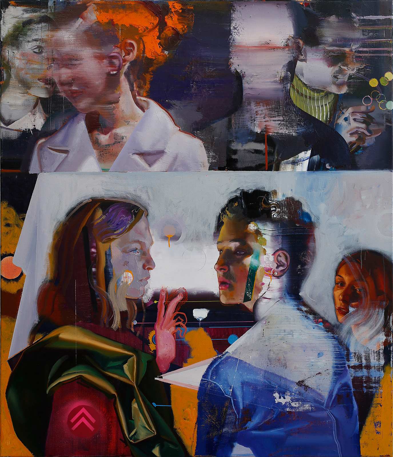 Tischgesellschaft (1),Painting by Rayk Goetze