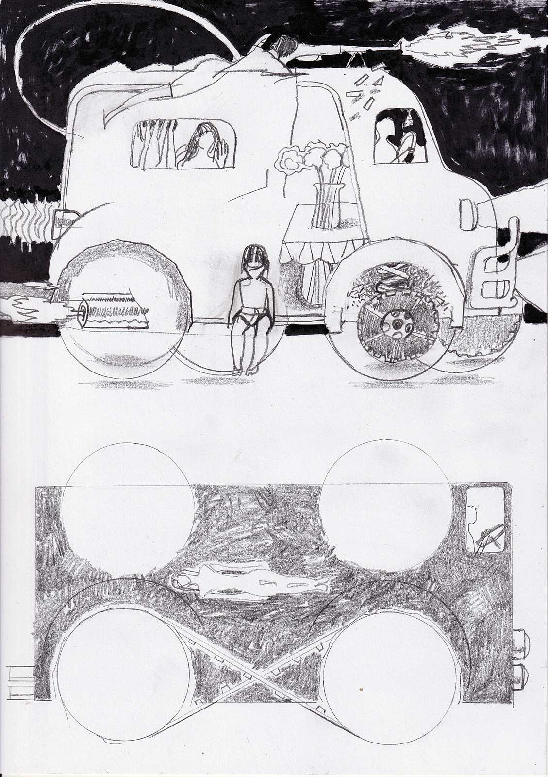 Fluchtauto (2),Painting by Rayk Goetze