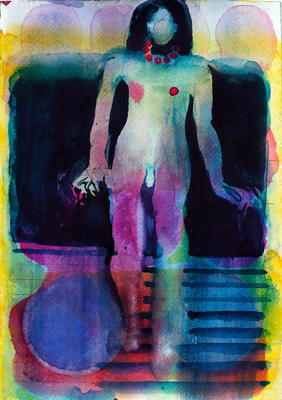 Study Nude Escalier, Painting by Rayk Goetze