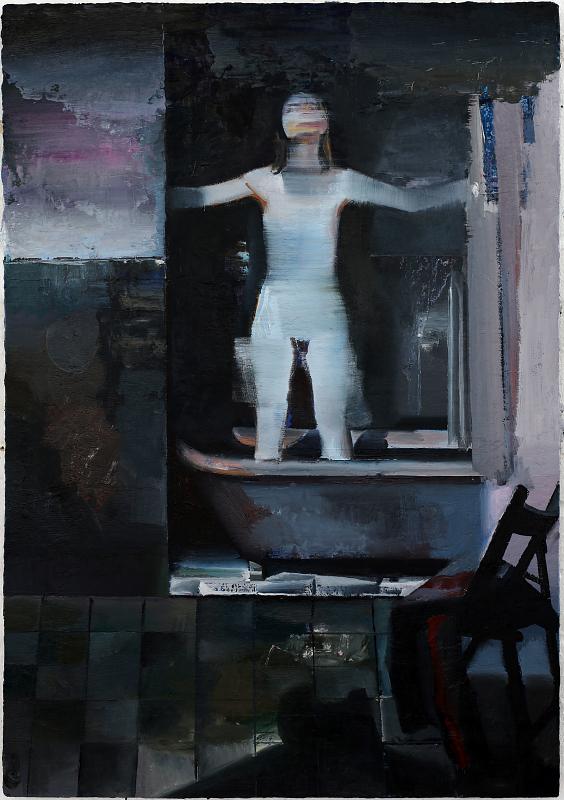 Adrian's Bathroom, Painting by Rayk Goetze