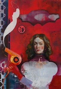 Die Agentin,Painting by Rayk Goetze