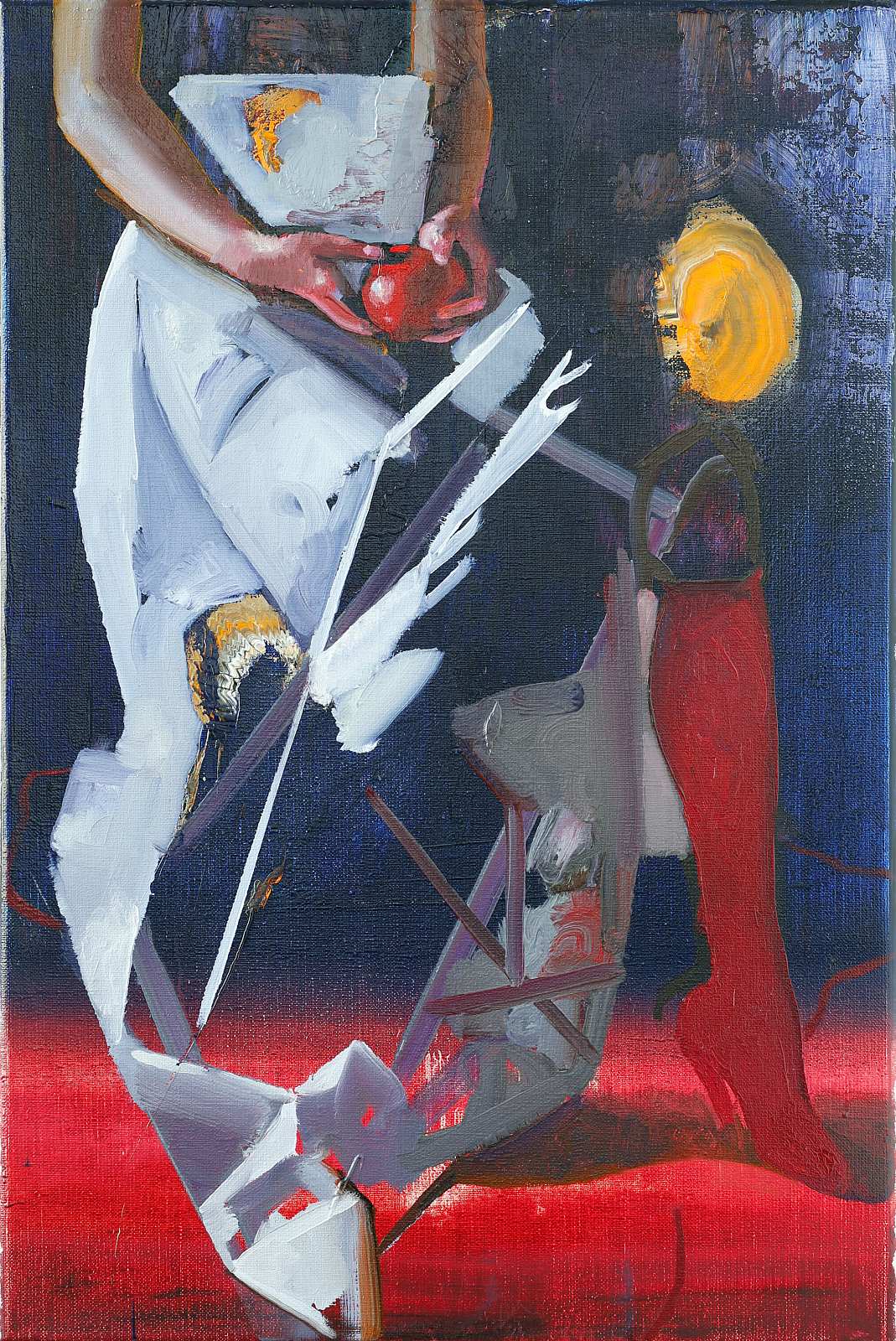 Sitting Figure (Siebte Fee),Painting by Rayk Goetze